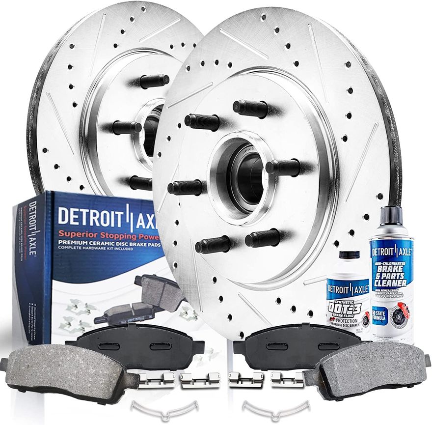 Main Image - Front Drilled Rotors Brake Pads