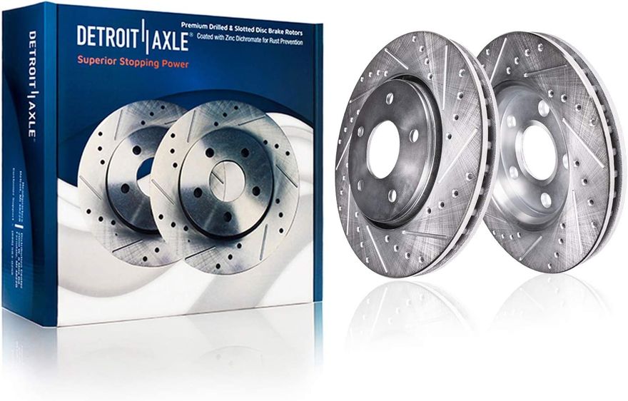 Front Drilled Brake Rotors - S-55096 x2