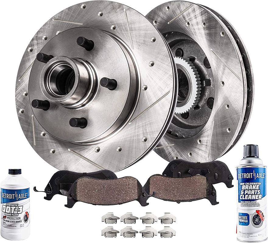 Main Image - Front Drilled Rotors Brake Pads