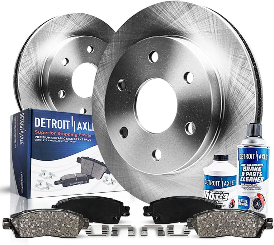 2008 Nissan Armada 6pc Front Disc Rotors and Ceramic Brake Pads Kit