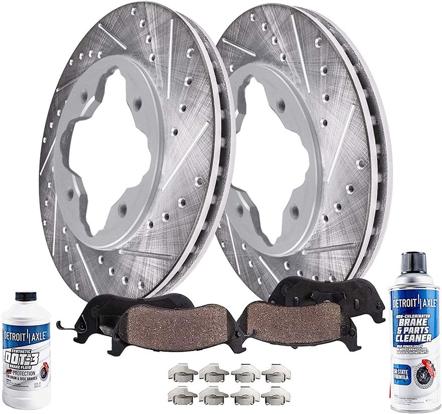 Main Image - Front Drilled Rotors Brake Pads