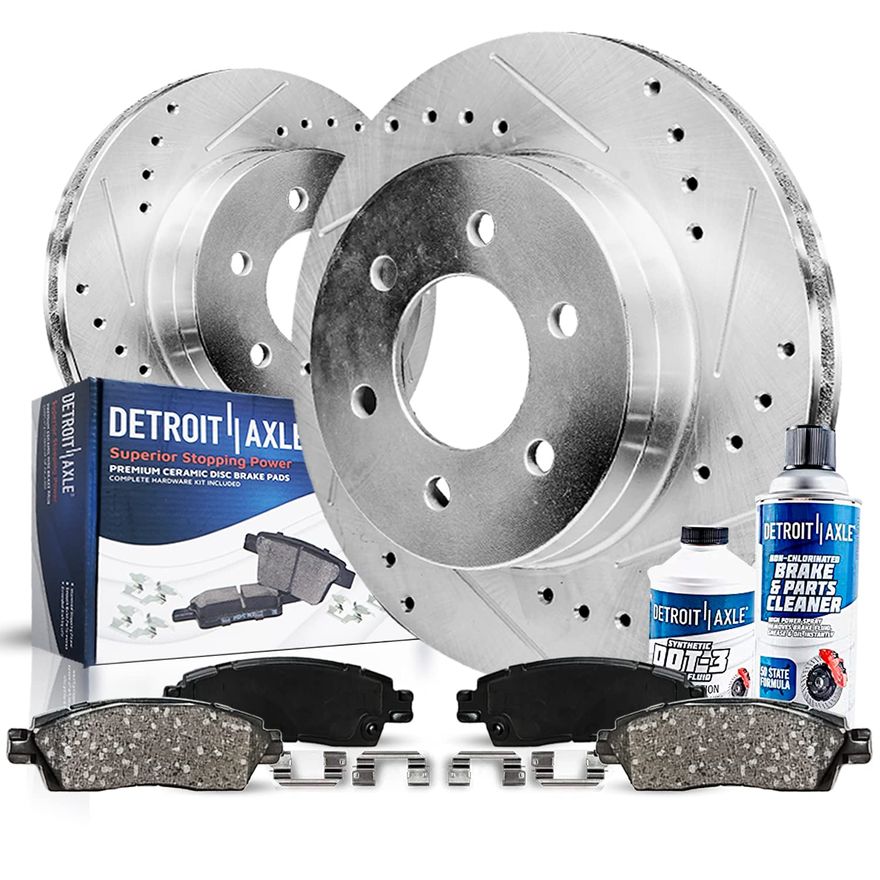 Main Image - Front Drilled Rotors Brake Pads