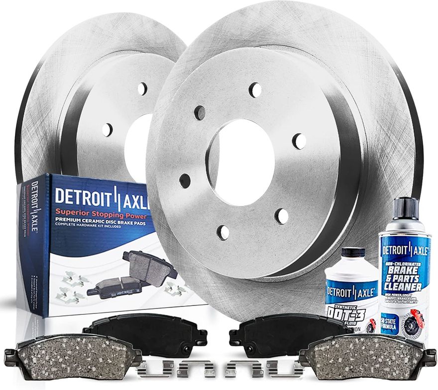 2006 Nissan Armada 6pc Rear Disc Rotors and Ceramic Brake Pads Kit