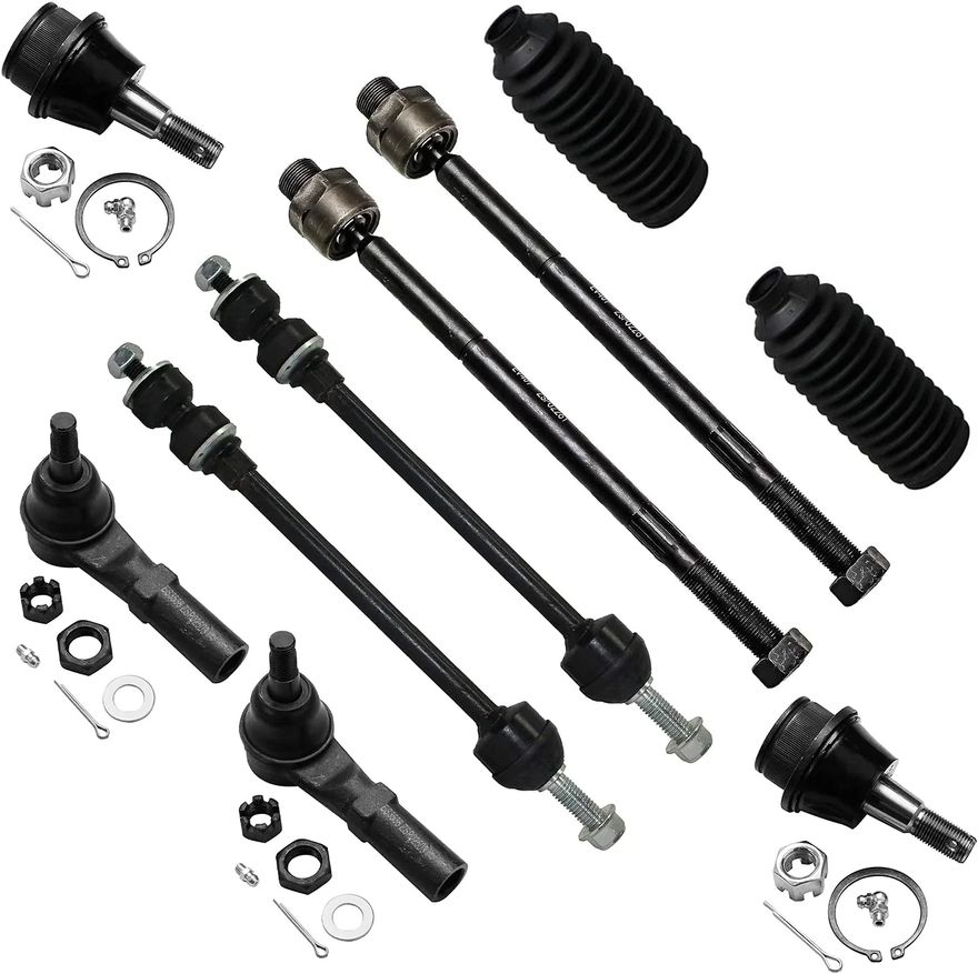 10pc Front Inner Outer Tie Rods Sway Bar Links Ball Joints