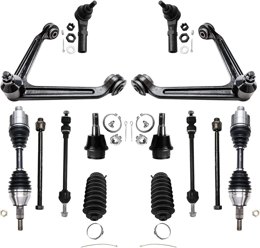 Detroit Axle - 14pc Front Upper Control Arms w/Ball Joints Inner