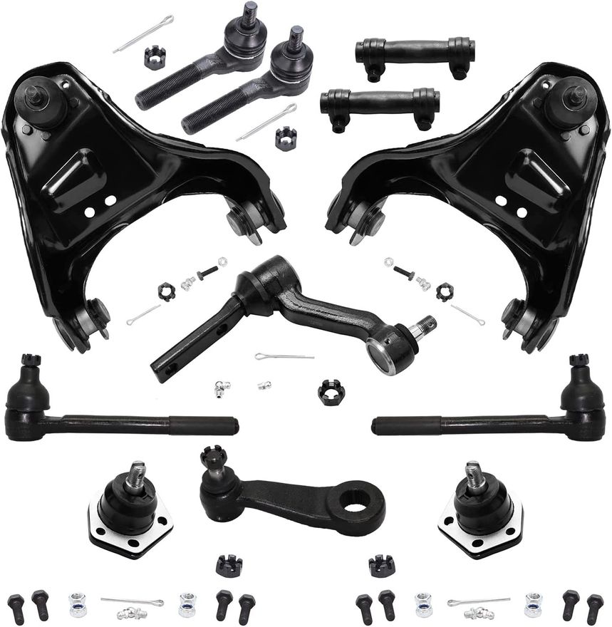 12pc Front Upper Control Arms Tie Rods Ball Joints Suspension Kit