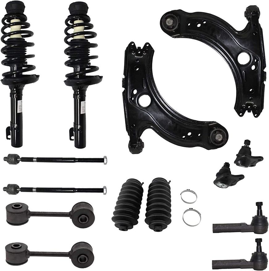 14pc Front Struts Lower Control Arms Tie Rods Sway Bar Links Suspension Kit