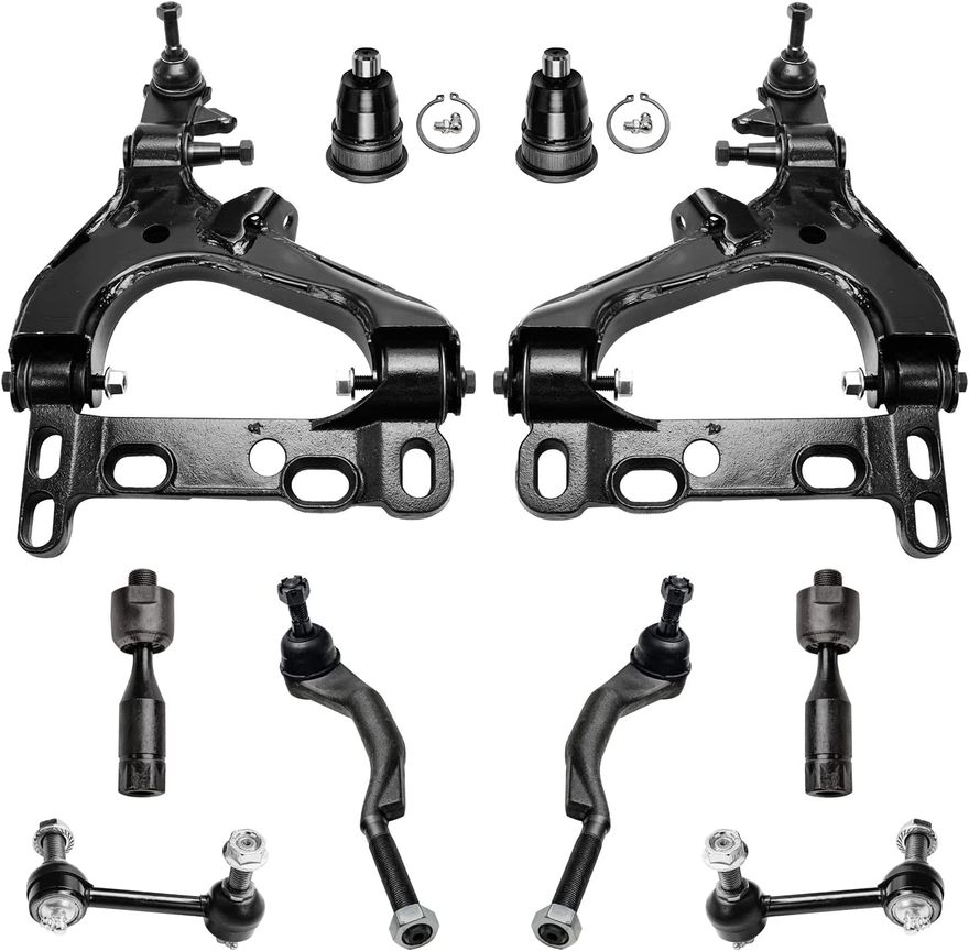 thumbnail image 2 of Topicksap Front Suspension Kit: 6pc Control Arms, Ball Joints, Tie Rods, Sway Bar For 2012-2017 Focus 2 of 4