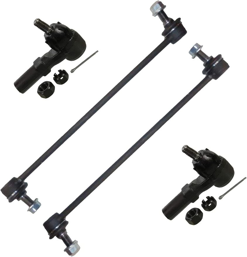 4pc Front Sway Bar Links Outer Tie Rods Suspension Kit