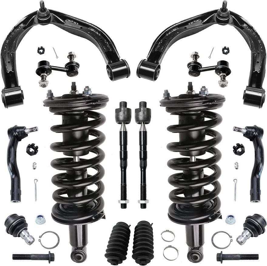 2006 Infiniti QX56 14pc Front Upper Control Arms Struts Tie Rods