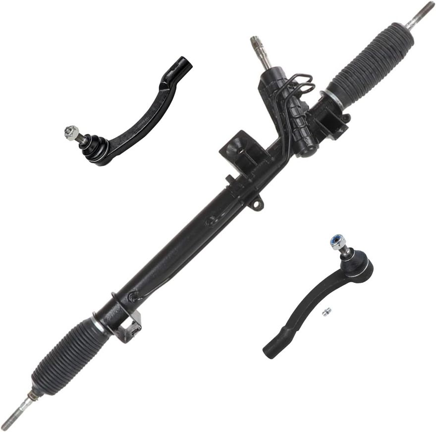 Front Power Steering Rack and Pinion Outer Tie Rods Suspension Kit