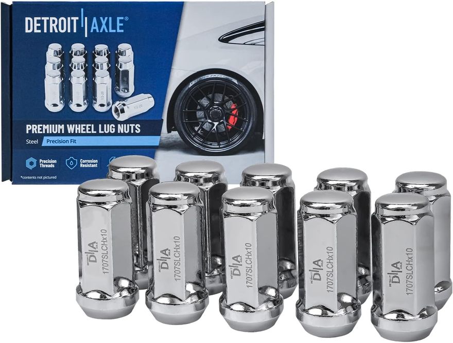 Chrome Wheel Lug Nut - 1707SLCHx10