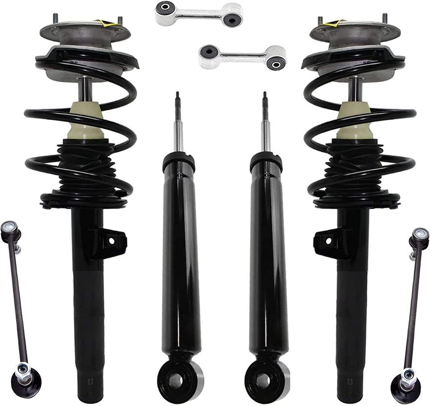 thumbnail image 2 of 6-Piece Suspension Kit: Front Struts, Rear Shocks & Sway Bar Links For BMW 328i 335i 128i 135i 2 of 6