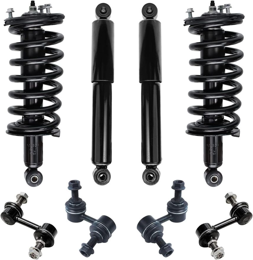 2006 Nissan Armada 8pc Front Struts Rear Shocks Sway Bar Links