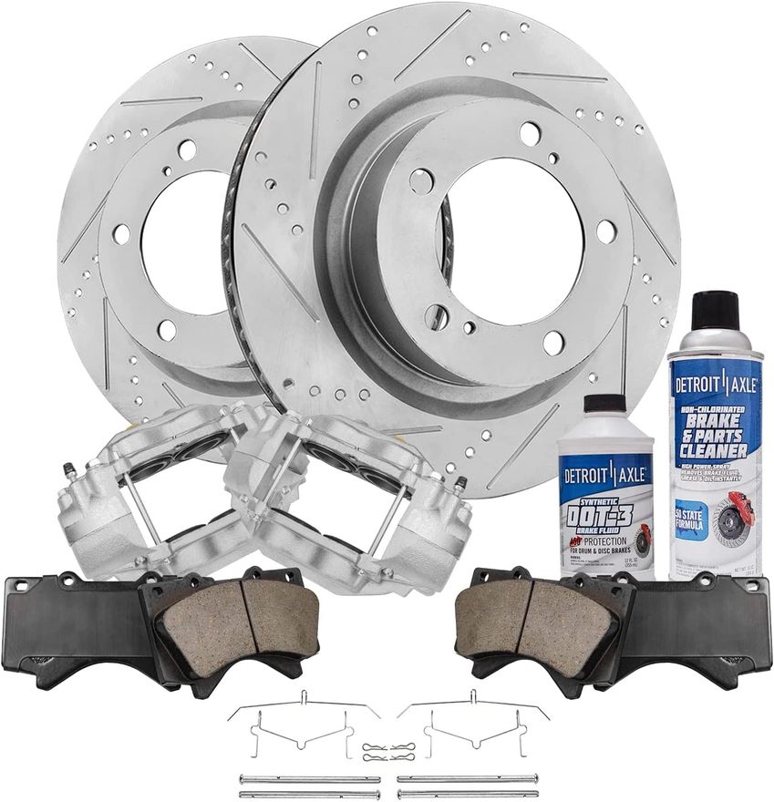 Main Image - Front Drilled Rotors Caliper Pad
