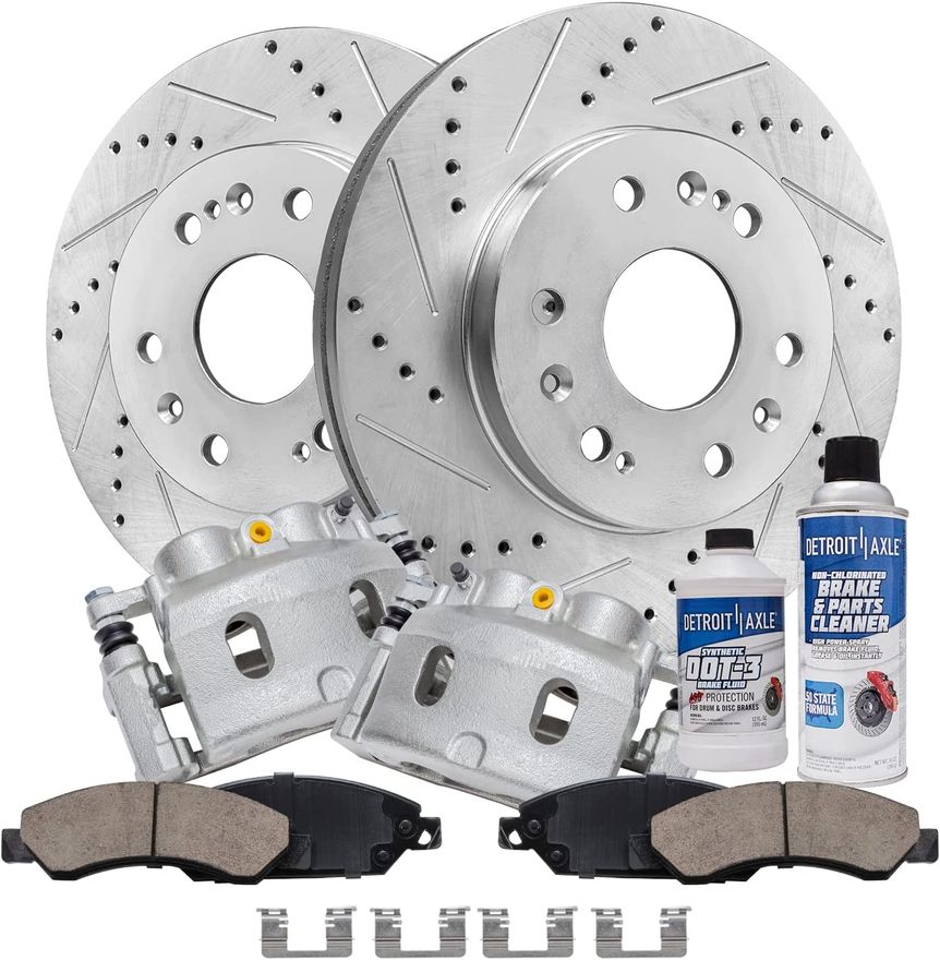 Main Image - Front Drilled Rotors Caliper Pad