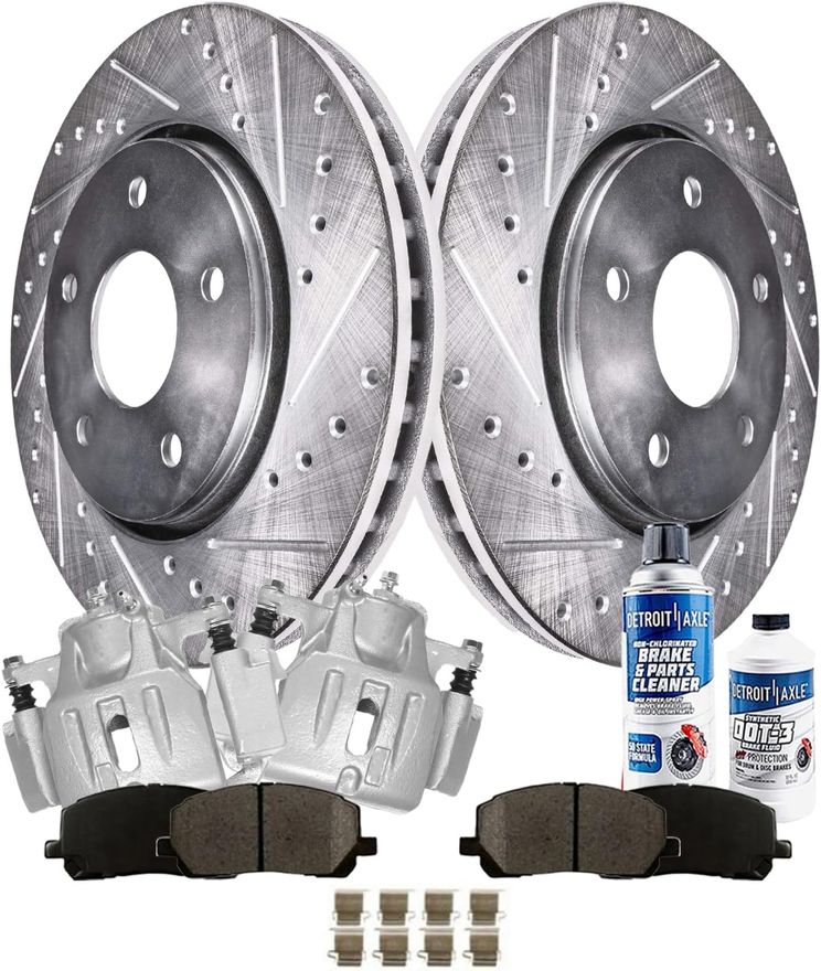 Main Image - Front Drilled Rotors Brake Pads