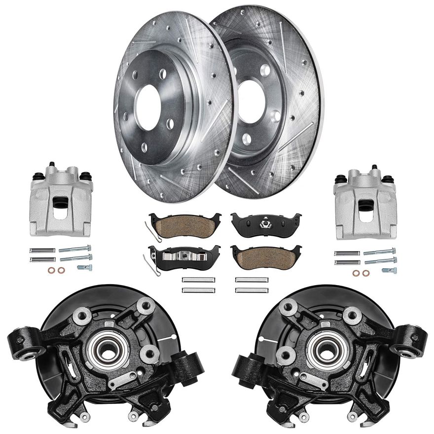 Main Image - Rear Drilled Rotors Brake Pads