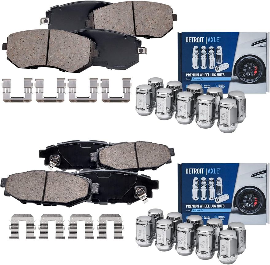 Main Image - Front & Rear Brake Pads Lug Nuts