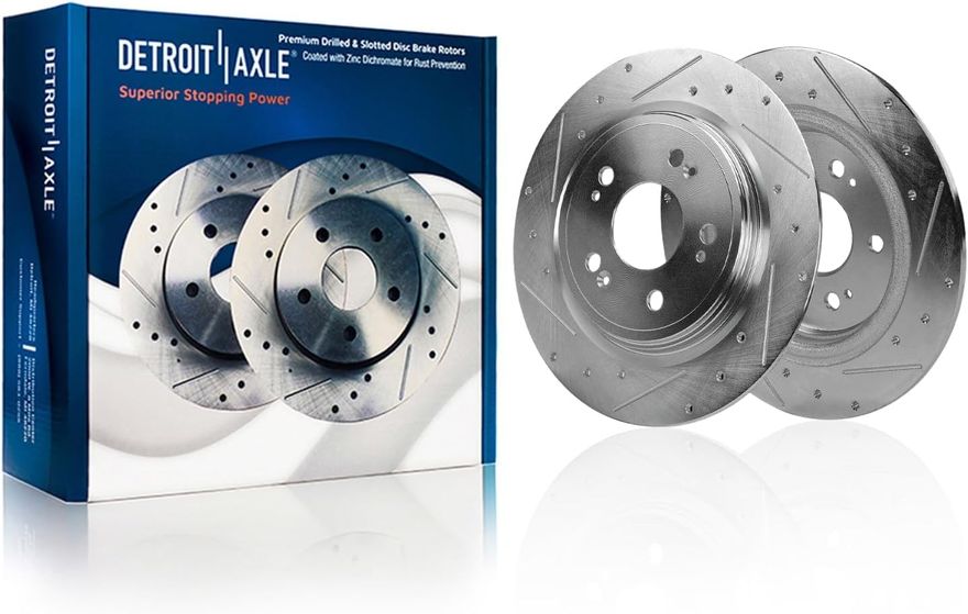 Rear Drilled Disc Brake Rotor - S-800062 x2