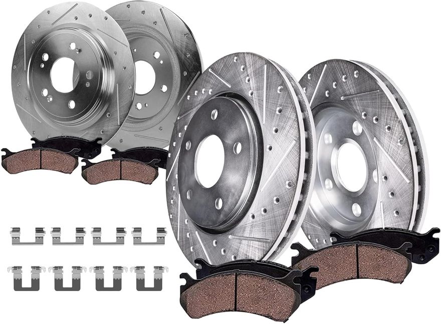 Main Image - Front & Rear Drilled Rotors Kit