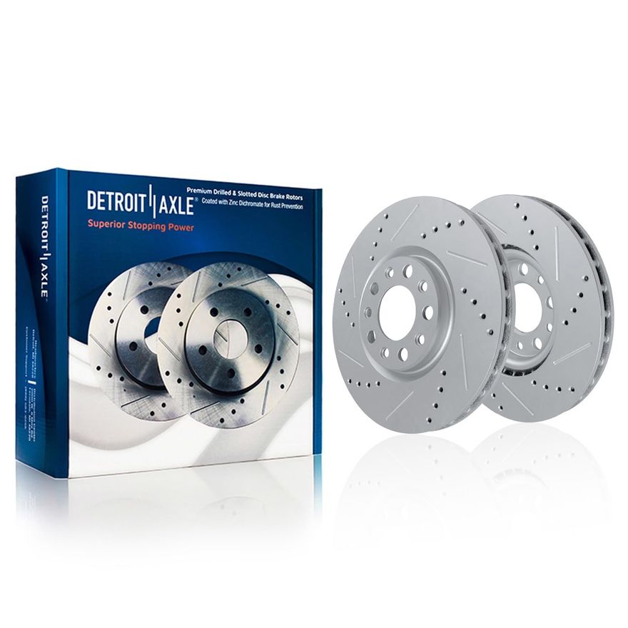 Front Drilled Disc Brake Rotor - S-800136 x2