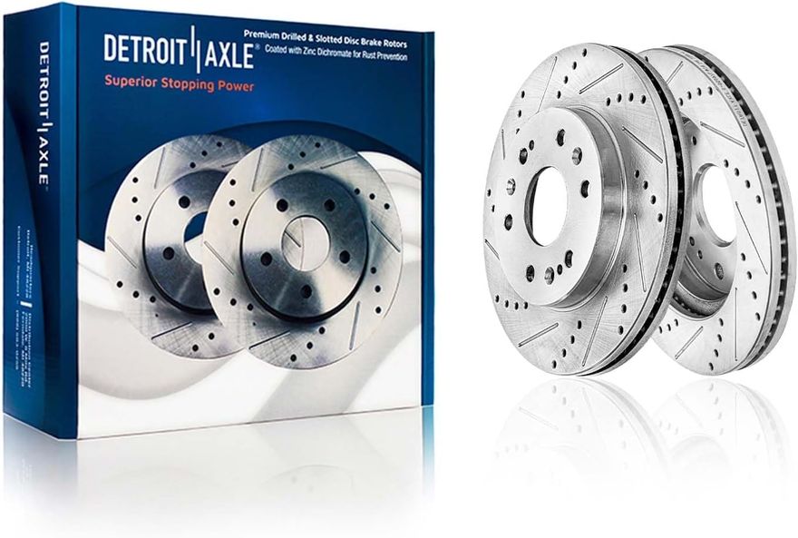 Front Drilled Disc Brake Rotor - S-55097 x2