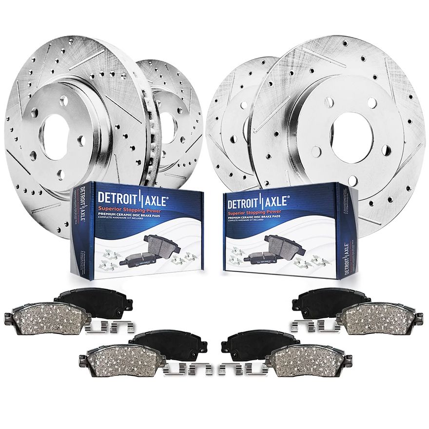 Approved Performance Rear Drilled & Slotted Brake Rotors With Ceramic Pads – For Select Toyota/Lexus