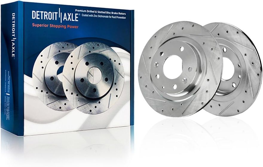 Rear Drilled Disc Brake Rotor - S-800163 x2