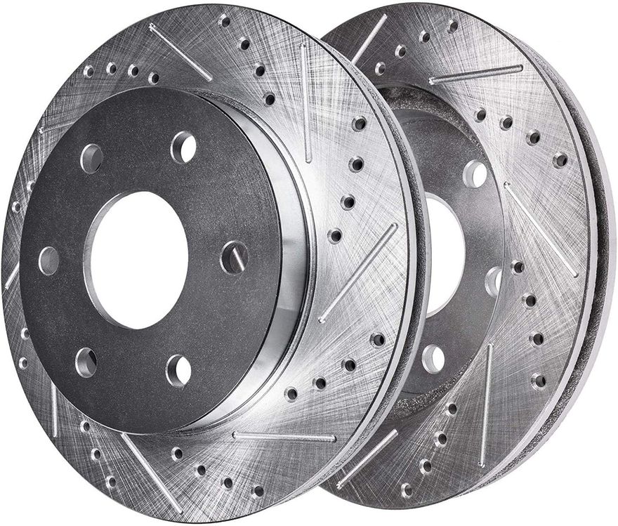 Rear Drilled Disc Brake Rotor - S-800176 x2