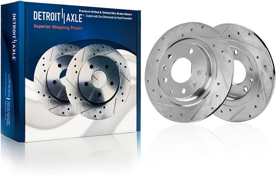 Rear Drilled Brake Rotor - S-800163 x2