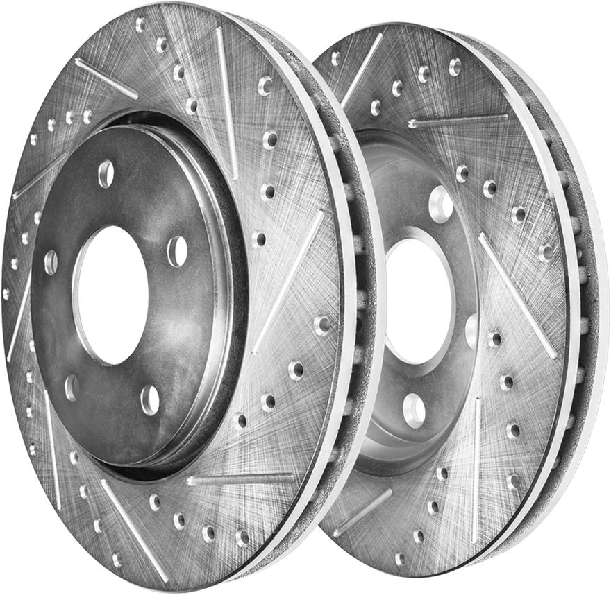 Rear Drilled Brake Rotor - S-55098 x2