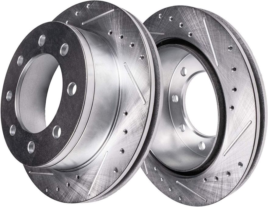 Rear Drilled Brake Rotor - S-55057 x2