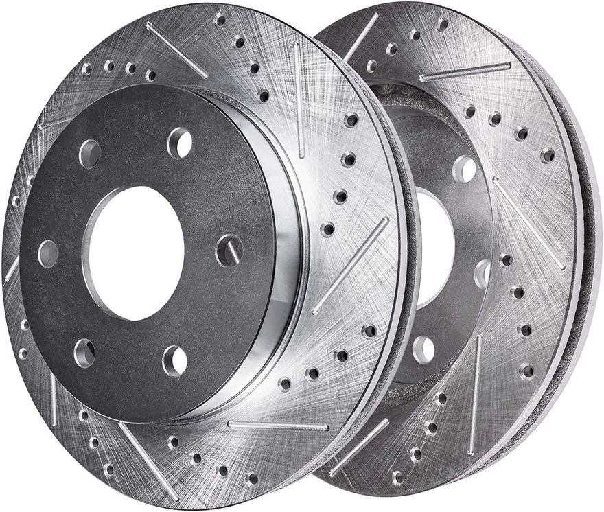 Rear Drilled Brake Rotor - S-55073 x2