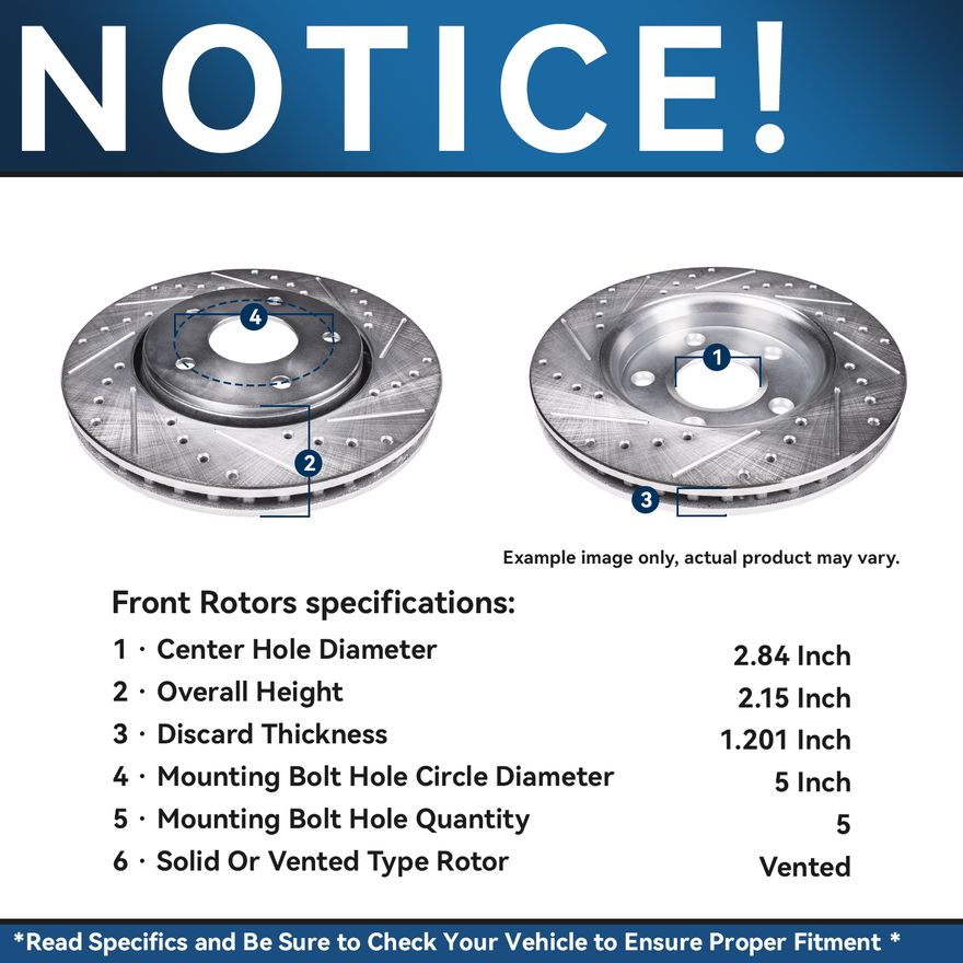 thumbnail image 2 of 350mm Drilled Brake Rotors & Ceramic Pads – Front & Rear – Fits 2011-2017 Durango, Jeep Grand Cherokee HD 2 of 4