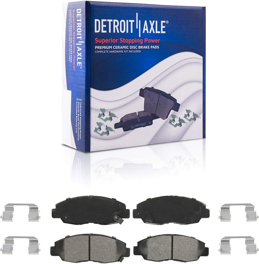 8pc Front & Rear Disc Rotors and Ceramic Brake Pads Kit