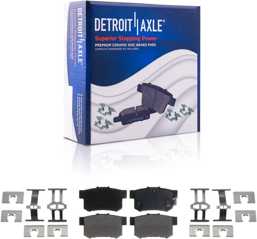 8pc Front & Rear Disc Rotors and Ceramic Brake Pads Kit