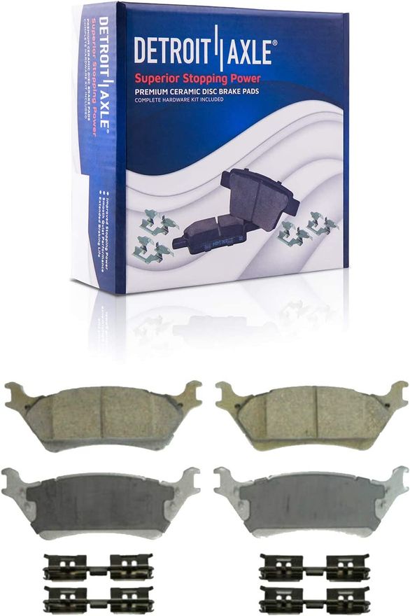 8pc Front & Rear Drilled Slotted Rotors and Ceramic Brake Pads Kit