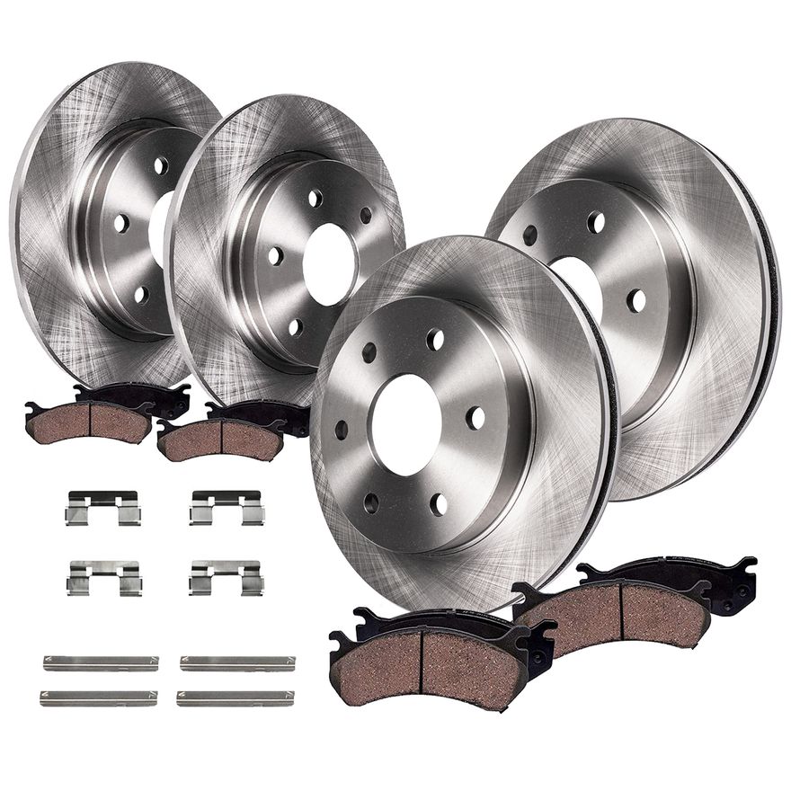 2006 Nissan Armada 8pc Front Rear Disc Rotors and Ceramic Brake