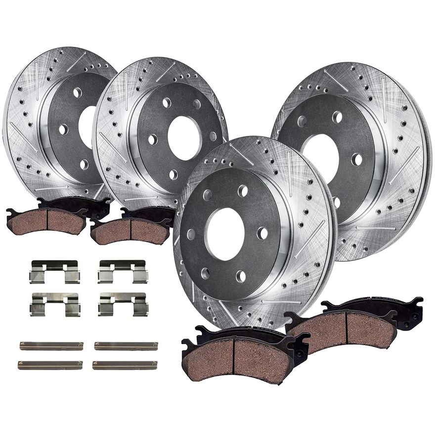 Main Image - Front Rear Drilled Rotors Pads