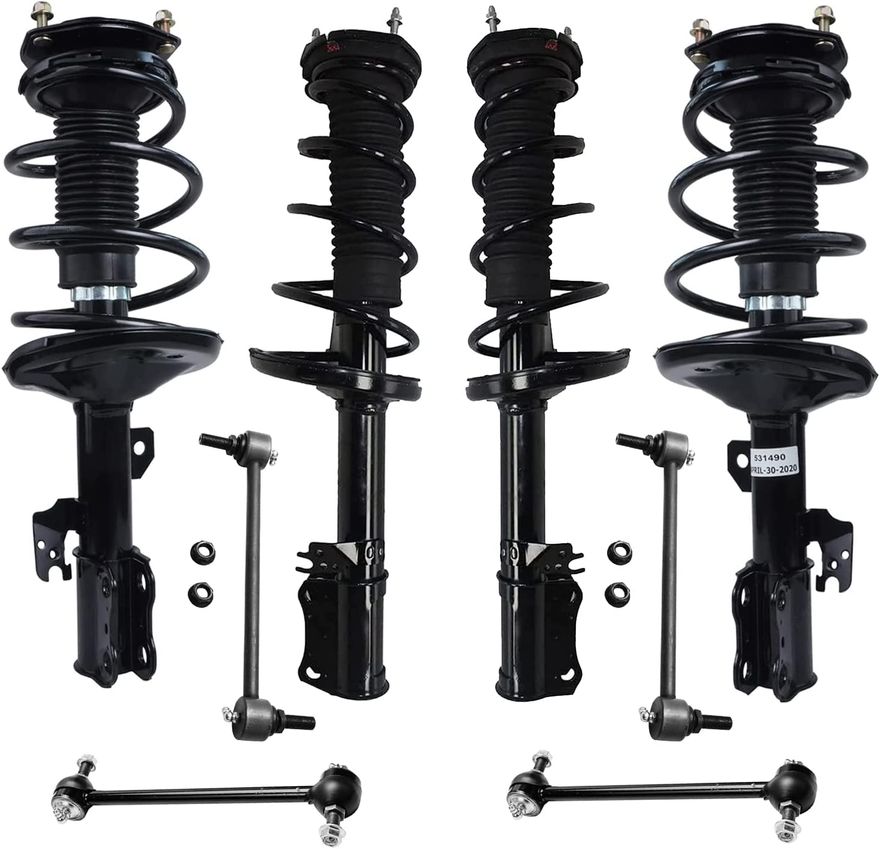 8pc Front & Rear Struts Sway Bar Links Suspension Kit