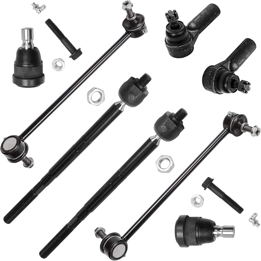 8pc Front Lower Ball Joints Tie Rods Sway Bar Links Suspension Kit