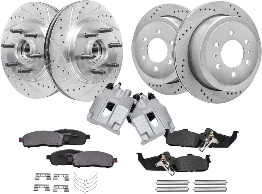 Main Image - Front Rear Rotors Calipers Pads