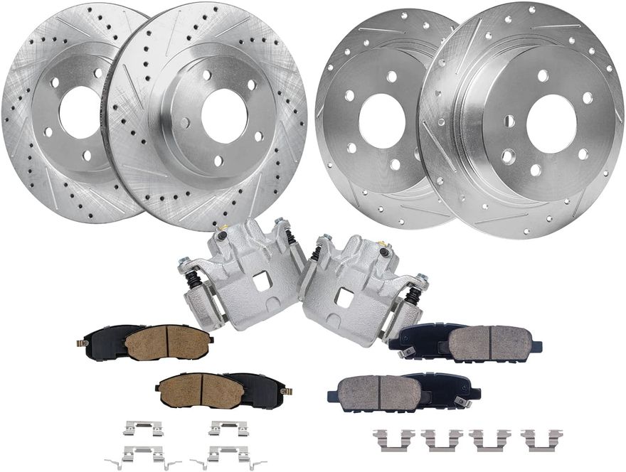 Main Image - Front Rear Rotors Calipers Pads