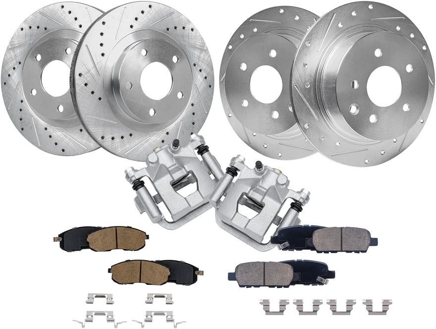 Main Image - Front Rear Rotors Calipers Pads