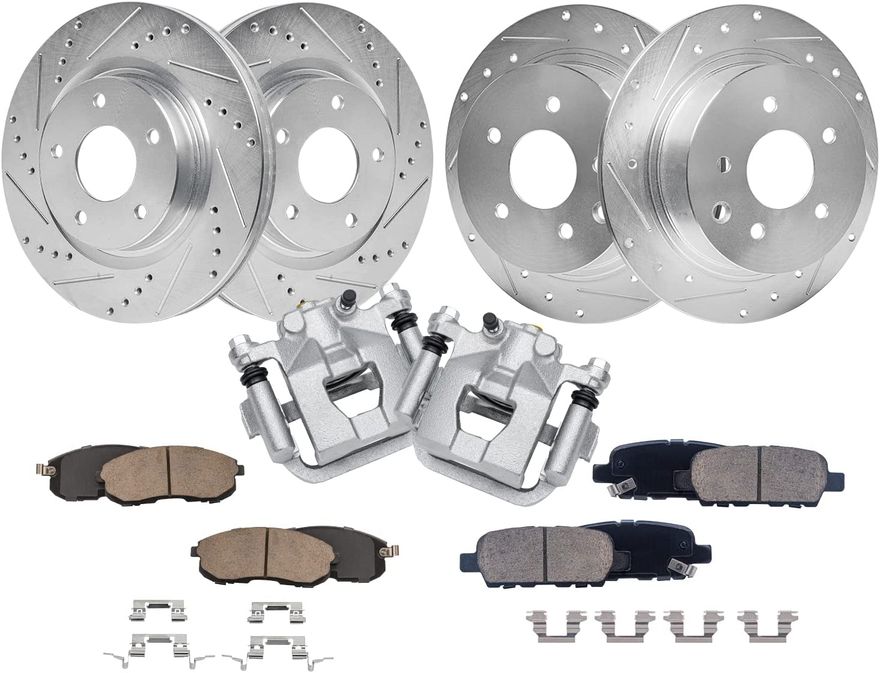 Main Image - Front Rear Rotors Calipers Pads