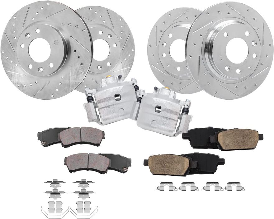 Main Image - Front Rear Rotors Calipers Pads