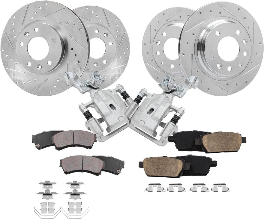 Main Image - Front Rear Rotors Calipers Pads