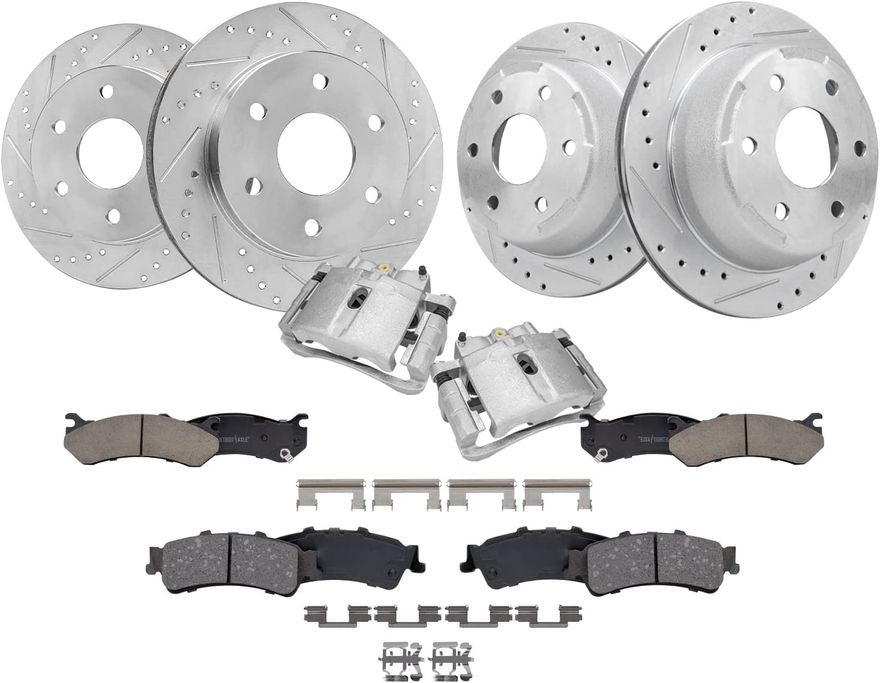 Main Image - Front Rear Rotors Calipers Pads