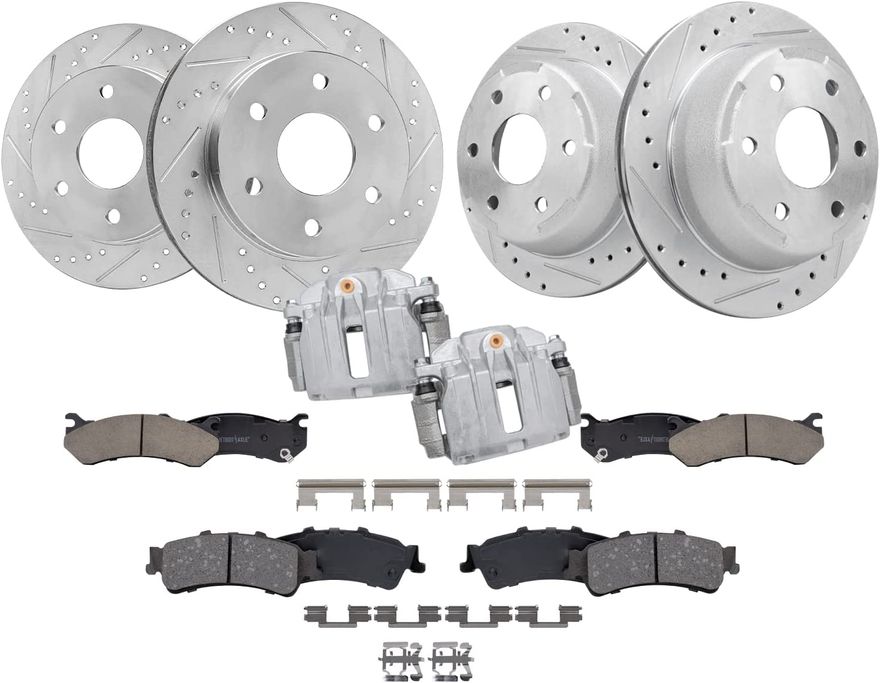 Main Image - Front Rear Rotors Calipers Pads